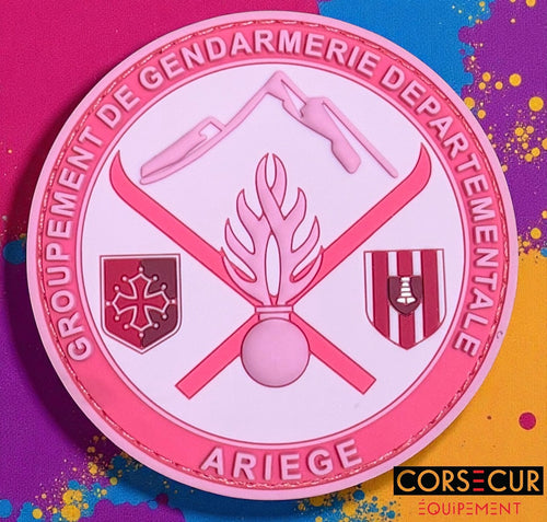 ÉCUSSON OCTOBRE ROSE GROUPEMENT GENDARMERIE DÉPARTEMENTALE DE L’ARIÈGE