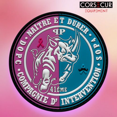 ÉCUSSON OCTOBRE ROSE- MOVEMBER DOPC 41 ème COMPAGNIE