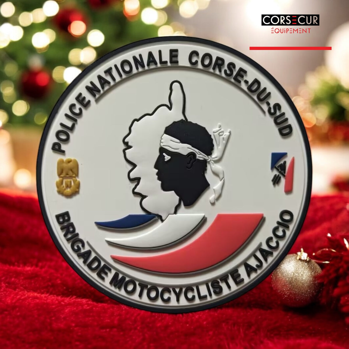 ÉCUSSON BASSE VISIBILITÉ BMO POLICE NATIONALE D'AJACCIO. Une réalisation CORSECUR ÉCUSSON BASSE VISIBILITÉ BMO POLICE NATIONALE D'AJACCIO. Une réalisation CORSECUR