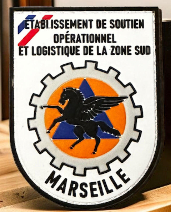 ÉCUSSON SÉCURITÉ CIVILE ÉTABLISSEMENT DE SOUTIEN OPÉRATIONNEL ET LOGISTIQUE DE LA ZONE SUD- MARSEILLE -