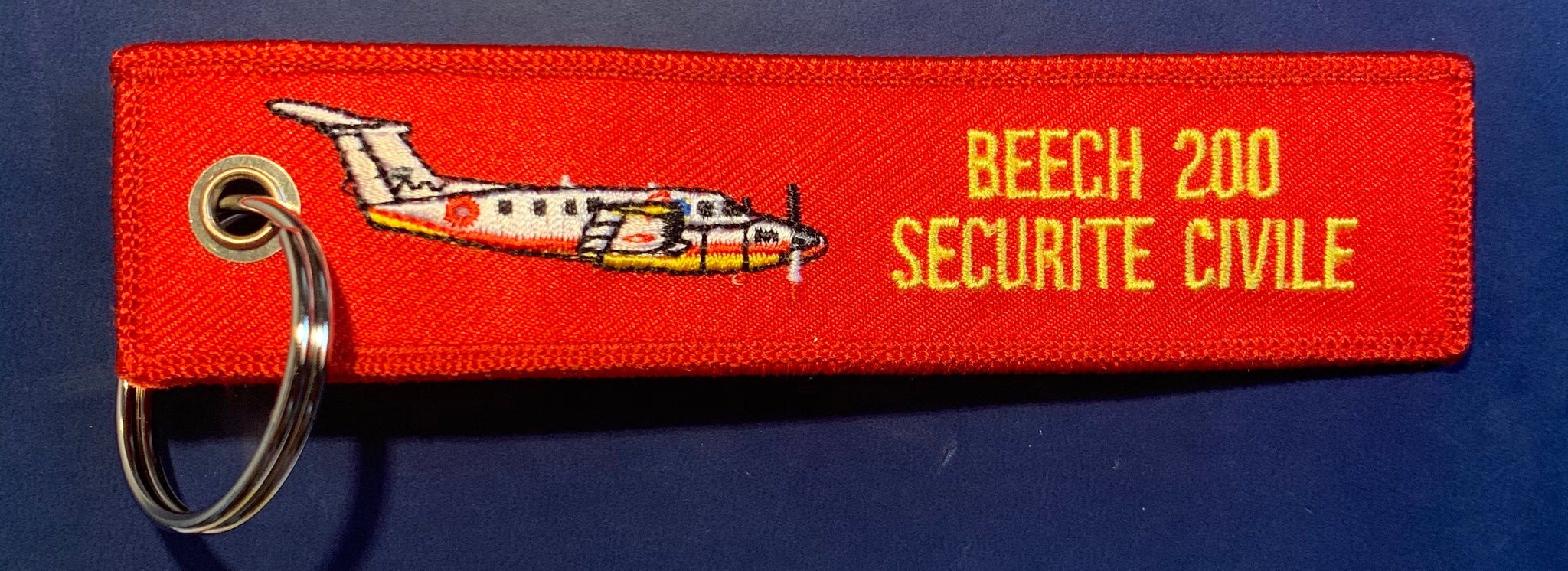 Porte-clés Aviation "Remove Before Flight" - Noir Et Jaune - Motif Brodé - Anneau Acier 3cm - Marque CLJ - 14