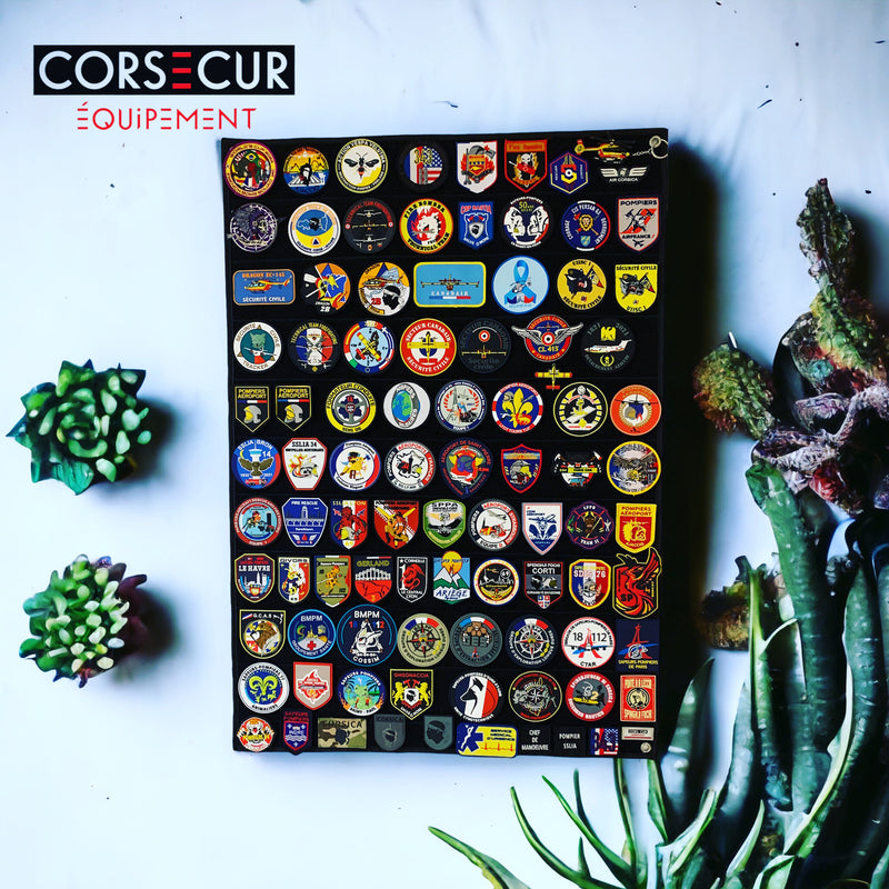 Panneau Velcro Pliable 60x45 Cm Noir – Organisateur Badges, Patchs, Écussons, Tampons, Affichage Mural