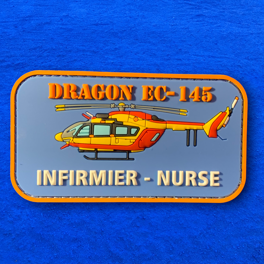 ÉCUSSON NAME TAG DRAGON  EC145/H145  ÉQUIPE MEDICALE