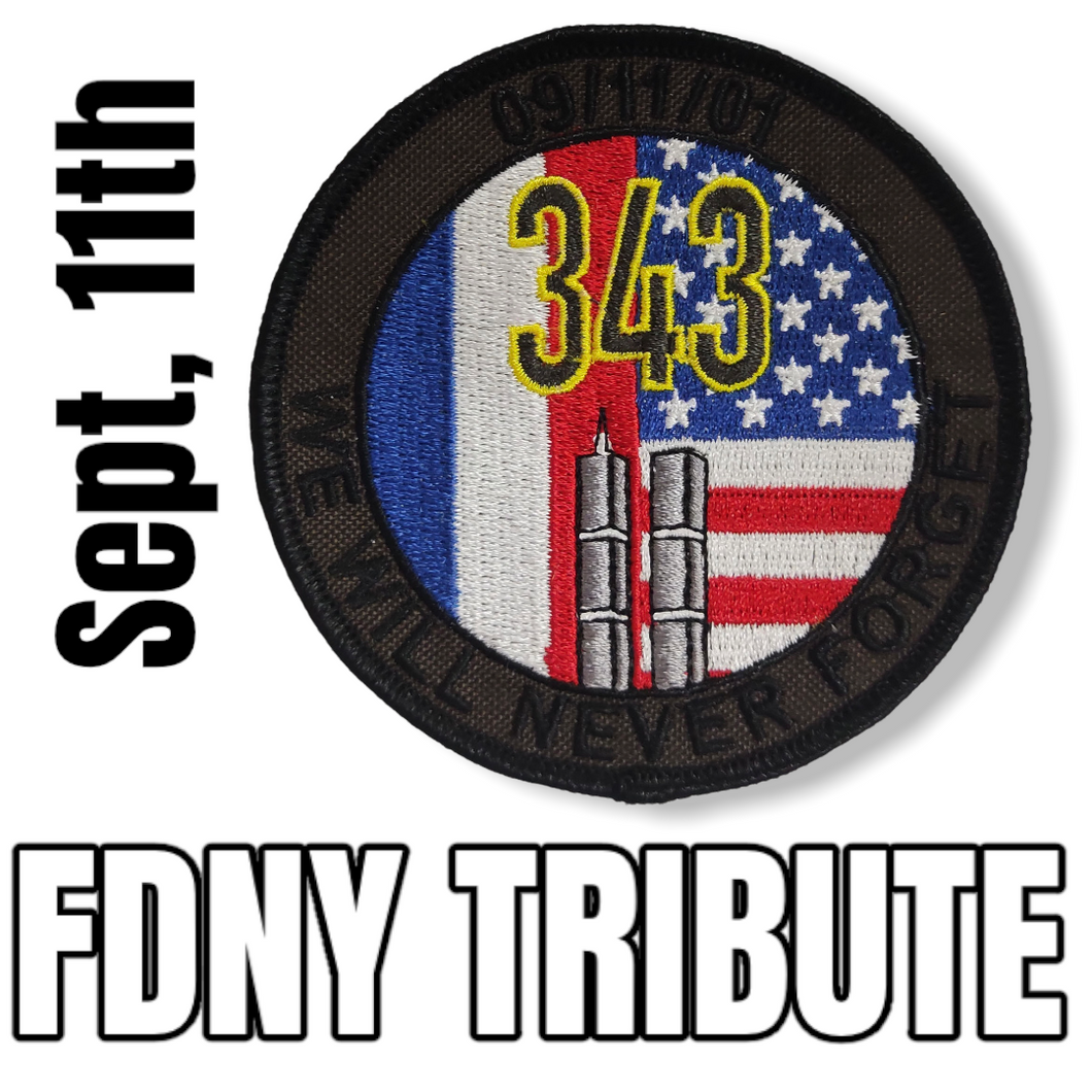 ÉCUSSON 343 FDNY NEVER FORGET